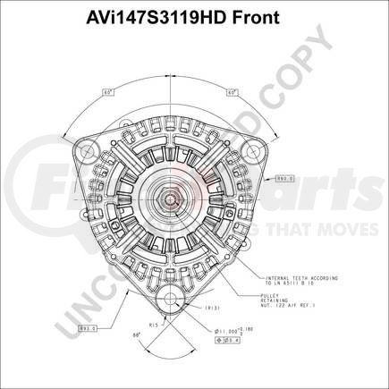 AVI147S3119HD by LEECE NEVILLE - ALTERNATOR 24V 120A