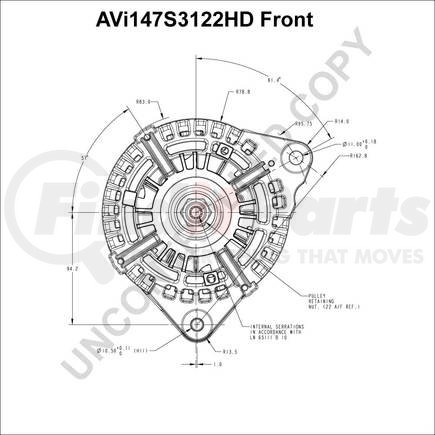 AVI147S3122HD by LEECE NEVILLE - ALTERNATOR 24V 120A