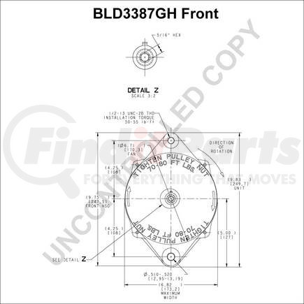 BLD3387GH by LEECE NEVILLE - ALT 24V 140A HEX CP