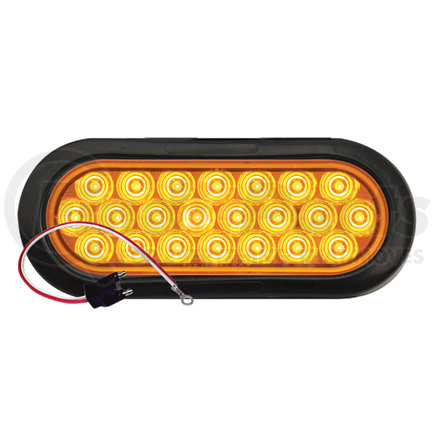 SLL72AKB2 by OPTRONICS - Yellow 6" oval warning lamp kit with A70GB grommet and A45PB pigtail