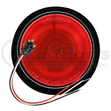 ST44RB by OPTRONICS - Kit: Red stop/turn/tail light with A45GB grommet and A45PB pigtail