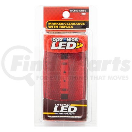MCL0032RBS by OPTRONICS - Retail pack: Red marker/clearance light with reflex