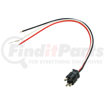 A45PB by OPTRONICS - Electrical Pigtail - 3-Pin Pl-3 Straight Pigtail, 10” Leads, Ring Terminal On Ground