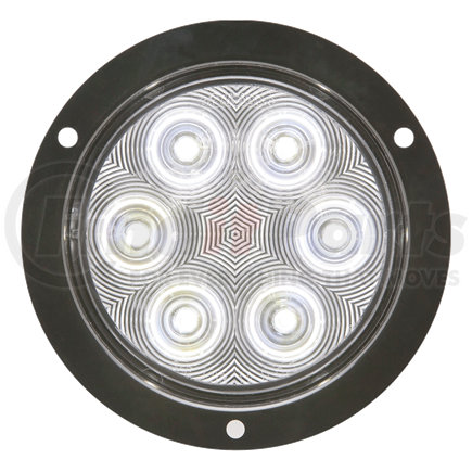 BUL06CFMB by OPTRONICS - Back-Up Light - LED, White, 4" Round, 12V, 6 Diodes, Flange-Recess Mount, Polycarbonate, Weathertight, 3-Pin Connection