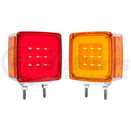 STL153ARDBB by OPTRONICS - Square dual face red/yellow pedestal mount light