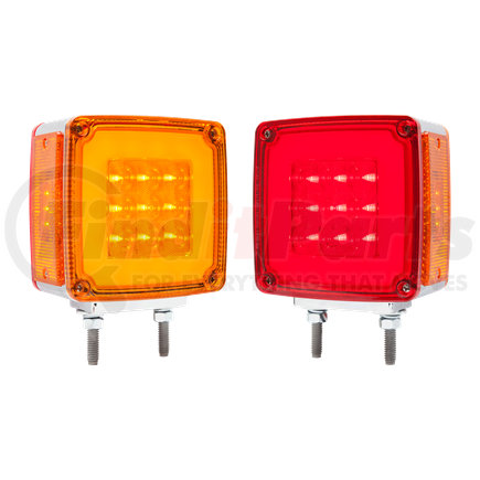 STL153ARPBB by OPTRONICS - Square dual face red/yellow pedestal mount light