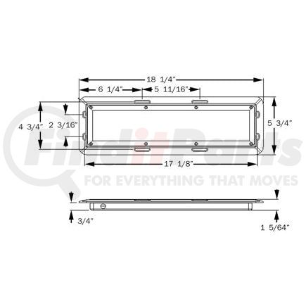 ILL28CMB by OPTRONICS - Dome Light - 8 Diodes, 18", 12-24V, 1.61A, White, Rectangular, with Motion Sensor, for Extreme Temperatures