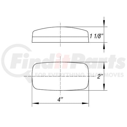 MC32RB by OPTRONICS - Clearance Marker Light - Red, Surface Mount, w/ Reflex