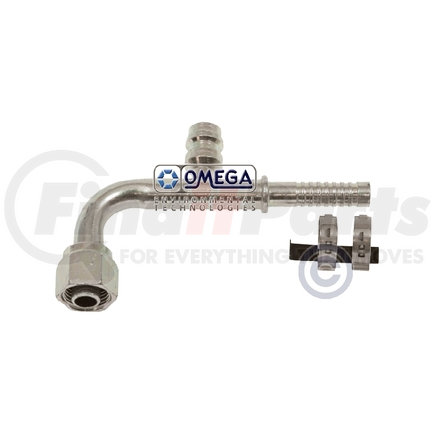 35-AN1322-3C by OMEGA ENVIRONMENTAL TECHNOLOGIES - FTG 90DEG #8 FOR x #8 W/R134 PORT AIR-O-CRIMP