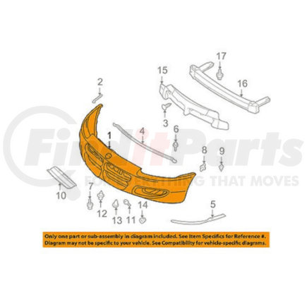 MR516339 by CHRYSLER - Bumper Cover - Front, Fascia, fits 2001-2002 Dodge Stratus