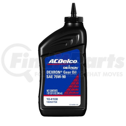 10-4108 by ACDELCO - Dexron 75W-90 Gear Oil - 32 oz