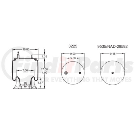 Firestone W013589278 Suspension Air Spring Kit 1T15SN6 AIR SPRING
