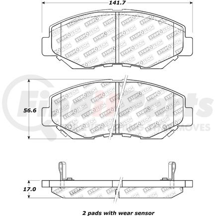 Centric 308.09140 Disc Brake Pad Set StopTech Street Brake Pad