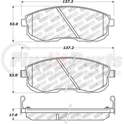 308.06530 by CENTRIC - Street Brake Pads Front with Shims