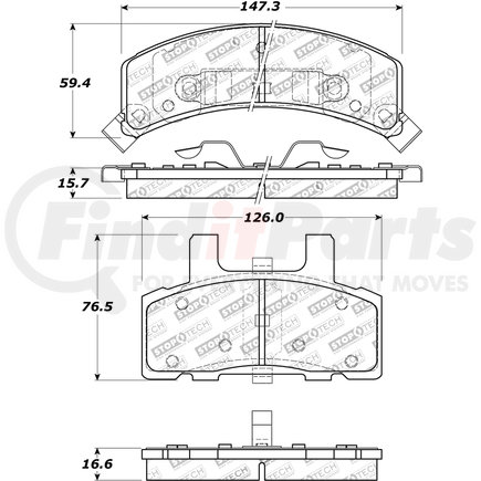308.03690 by CENTRIC - Street Brake Pads Front with Shims