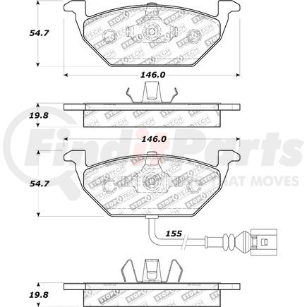 308.07681 by CENTRIC - Street Brake Pads with Shims and Hardware