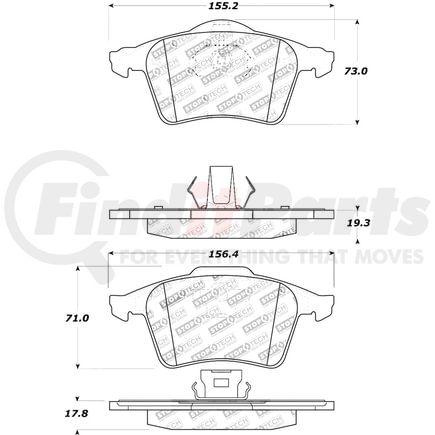 308.09152 by CENTRIC - Street Brake Pads with Shims