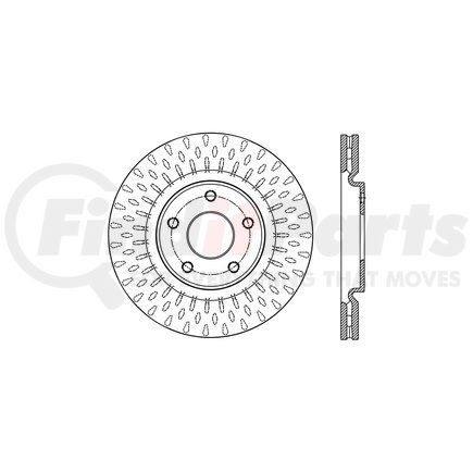 128.67074R by CENTRIC - Sport Cross Drilled Brake Rotor, Right