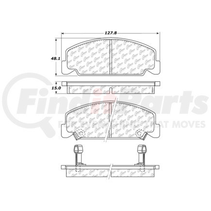 300.02730 by CENTRIC - Centric Premium Semi-Metallic Brake Pads with Shims and Hardware