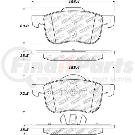 308.07940 by CENTRIC - Street Brake Pads Front with Shims