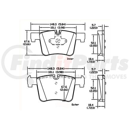 100.15610 by CENTRIC - Original Equipment Formula Brake Pads with Hardware