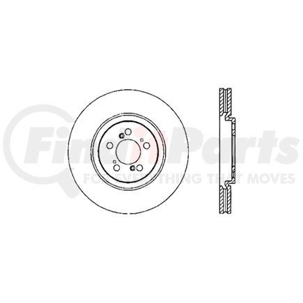 128.40043L by CENTRIC - Sport Cross Drilled Brake Rotor, Left