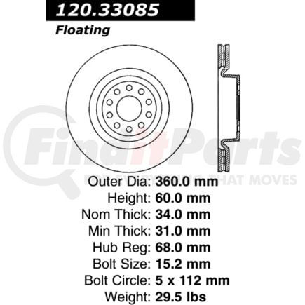Centric 120.33085 Brake Hydraulic Line Centric
