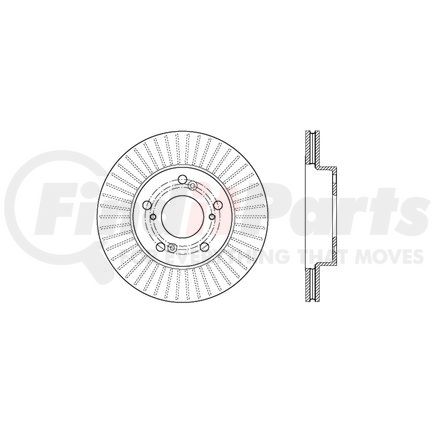 Centric 128.40082L Disc Brake Rotor Cross Drilled Rotor