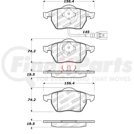 308.06871 by CENTRIC - Street Brake Pads with Shims and Hardware