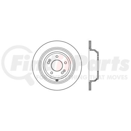 Centric 127.51045L Disc Brake Rotor Slotted Drilled Rotor