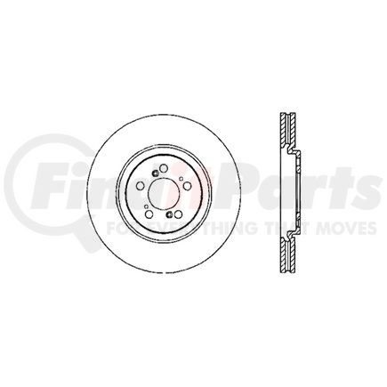 128.40043R by CENTRIC - Sport Cross Drilled Brake Rotor, Right