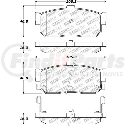 308.05400 by CENTRIC - Stoptech Street Brake Pad