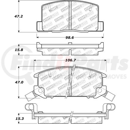 308.06570 by CENTRIC - StopTech Street Brake Pad