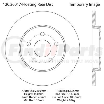 Centric 120.20017 Disc Brake Rotor Premium Brake Rotor