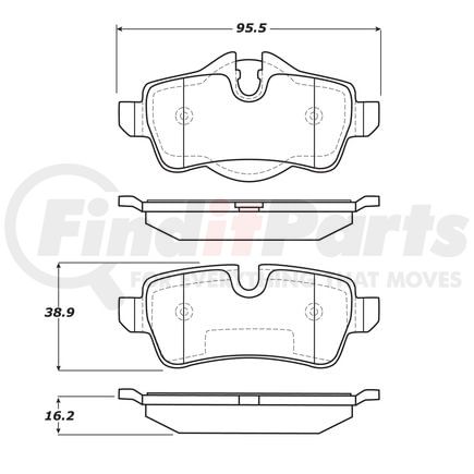 Centric 308.13090 Disc Brake Pad Set StopTech Street Brake Pad