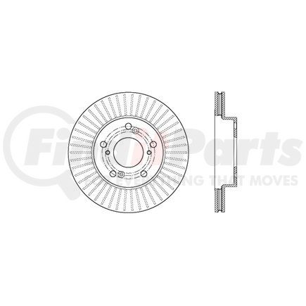 Centric 127.40082L Disc Brake Rotor Slotted Drilled Rotor