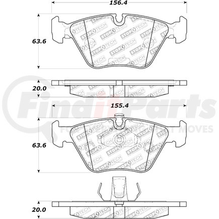 308.07250 by CENTRIC - StopTech Street Brake Pad