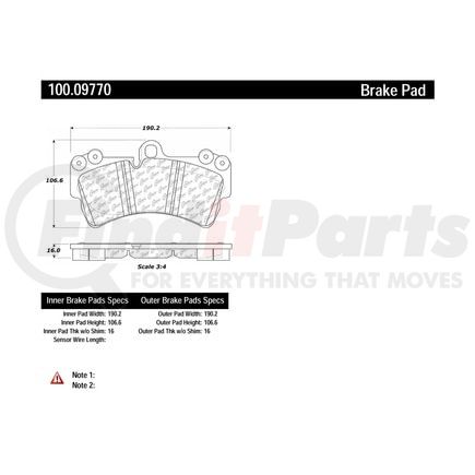 100.09770 by CENTRIC - Disc Brake Pad