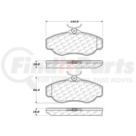 106.06760 by CENTRIC - Posi Quiet Extended Wear Brake Pads with Hardware