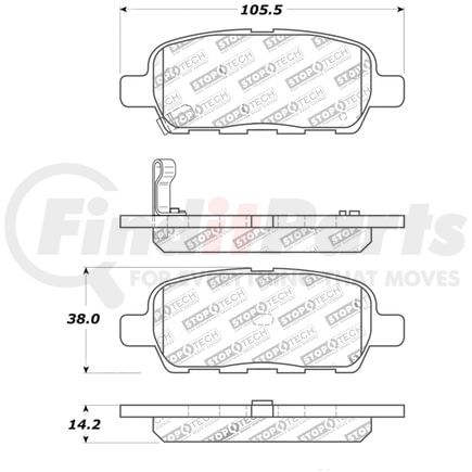 308.09051 by CENTRIC - Street Brake Pads with Shims and Hardware