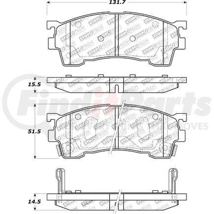 308.06370 by CENTRIC - Street Brake Pads Front with Shims