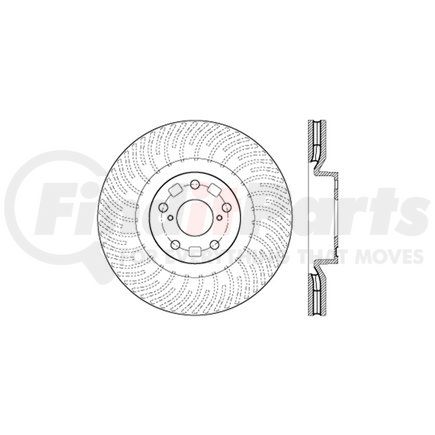 128.44185R by CENTRIC - Sport Cross Drilled Brake Rotor, Right