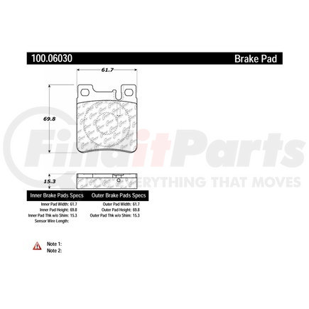 100.06030 by CENTRIC - Original Equipment Formula Brake Pads