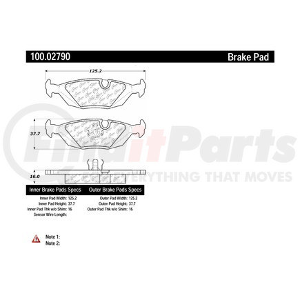 100.02790 by CENTRIC - Disc Brake Pad