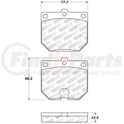 308.01140 by CENTRIC - Street Brake Pads Front with Shims