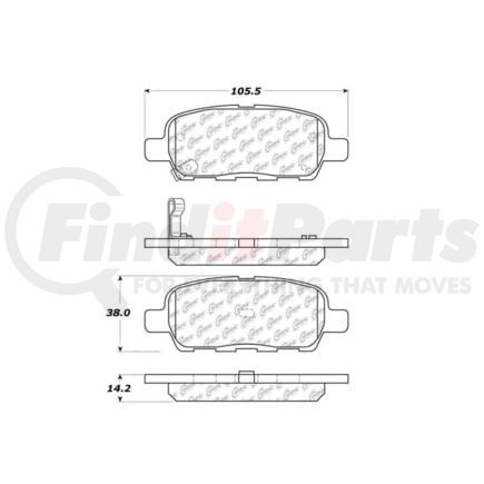 100.09050 by CENTRIC - Posi Quiet Ceramic Brake Pads with Shims and Hardware