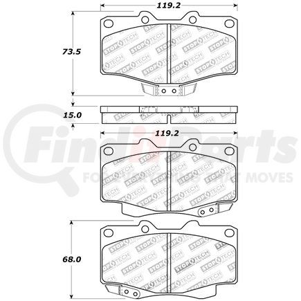 309.04100 by CENTRIC - STOPTECH PERFORMANCE PAD