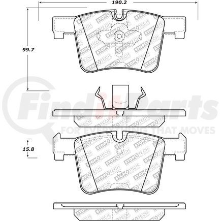 305.15610 by CENTRIC - Street Slect Brake Pads with Hardware