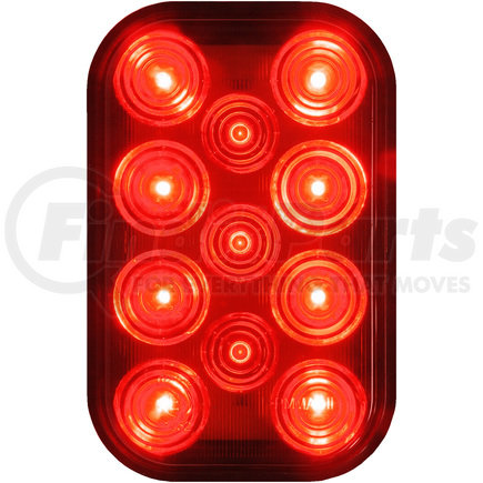 850R-AMP by PETERSON LIGHTING - 850R-1 Rectangular LED Rear Stop, Turn and Tail Light - Red with Hard-Shell Connector