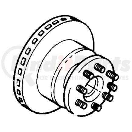 52007715 by CHRYSLER - Disc Brake Rotor and Hub Assembly - 8 Lugs, fits 1994-1997 Dodge Ram Van and Wagon